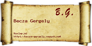 Becza Gergely névjegykártya